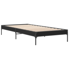 vidaXL fekete szerelt fa és fém ágykeret 90 x 190 cm (845051) ágy és ágykellék