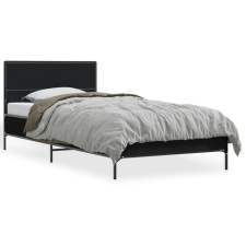 vidaXL fekete szerelt fa és fém ágykeret 90 x 200 cm ágy és ágykellék