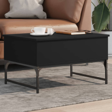vidaXL fekete szerelt fa és fém dohányzóasztal 70 x 50 x 40 cm bútor