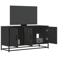 vidaXL fekete szerelt fa és fém TV-szekrény 100x35x50 cm bútor
