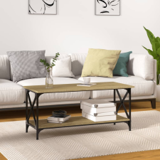 vidaXL fekete szerelt fa és vas dohányzóasztal 100 x 45 x 45 cm bútor