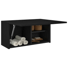 vidaXL fekete szerelt fa fali fürdőszobaszekrény 60x25x30 cm fürdőszoba bútor