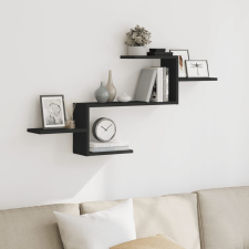 vidaXL fekete szerelt fa fali polc 104 x 15 x 49 cm bútor