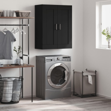 vidaXL fekete szerelt fa fali szekrény 69,5 x 34 x 90 cm bútor