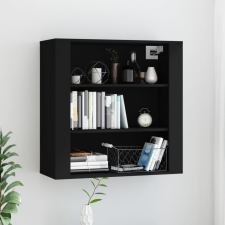 vidaXL Fekete szerelt fa faliszekrény 80x33x80 cm bútor
