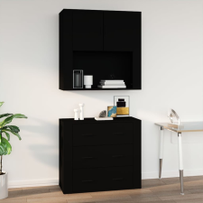 vidaXL fekete szerelt fa faliszekrény 80x33x80 cm bútor
