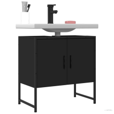 vidaXL Fekete szerelt fa fürdőszobai mosdószekrény 60 x 33 x 60 cm fürdőszoba bútor