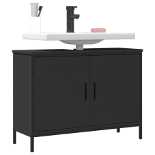 vidaXL fekete szerelt fa fürdőszobai mosdószekrény 80 x 30 x 60 cm fürdőszoba bútor