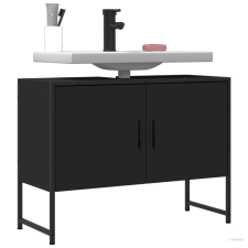 vidaXL Fekete szerelt fa fürdőszobai mosdószekrény 80 x 33 x 60 cm fürdőszoba bútor