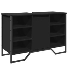 vidaXL fekete szerelt fa fürdőszobai mosdószekrény 91 x 35 x 60 cm (848664) fürdőszoba bútor