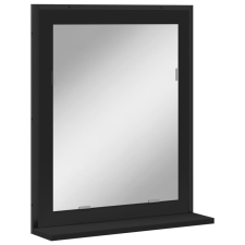 vidaXL fekete szerelt fa fürdőszobai tükör polccal 50x12x60 cm (842416) fürdőszoba bútor