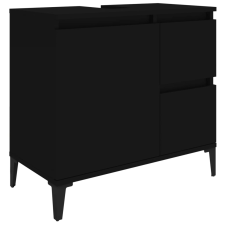 vidaXL fekete szerelt fa fürdőszobaszekrény 65 x 33 x 60 cm (819829) fürdőszoba bútor