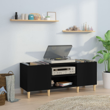 vidaXL Fekete szerelt fa hanglemezszekrény 121x38x48 cm (831926) bútor