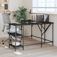 vidaXL fekete szerelt fa íróasztal 139x139x75 cm íróasztal