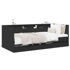 vidaXL fekete szerelt fa kanapéágy fiókokkal 90 x 200 cm ágy és ágykellék