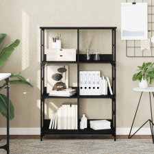 vidaXL fekete szerelt fa könyvespolc 78,5 x 33 x 117,5 cm bútor