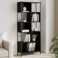 vidaXL fekete szerelt fa könyvszekrény 72x28x172 cm bútor