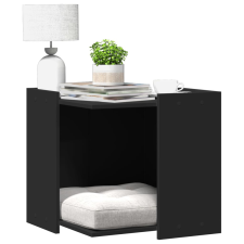 vidaXL fekete szerelt fa macskaalomdoboz 53 x 53 x 51 cm macskafelszerelés