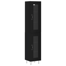 vidaXL fekete szerelt fa magasszekrény 34,5 x 34 x 180 cm (3199458) bútor