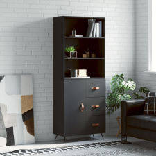 vidaXL fekete szerelt fa magasszekrény 69,5 x 34 x 180 cm bútor