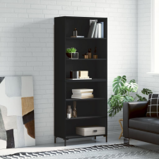 vidaXL fekete szerelt fa magasszekrény 69,5x32,5x180 cm bútor