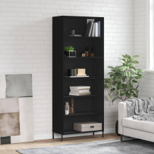 vidaXL fekete szerelt fa magasszekrény 69,5x32,5x180 cm bútor