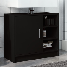 vidaXL fekete szerelt fa mosdószekrény 63 x 29 x 55 cm fürdőszoba bútor