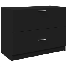 vidaXL fekete szerelt fa mosdószekrény 78 x 37 x 59 cm (848116) fürdőszoba bútor