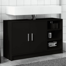 vidaXL fekete szerelt fa mosdószekrény 90 x 29 x 55 cm fürdőszoba bútor