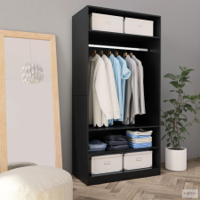 vidaXL Fekete szerelt fa ruhásszekrény 100 x 50 x 200 cm bútor