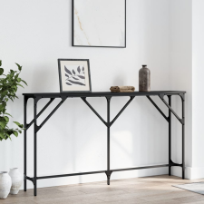 vidaXL fekete szerelt fa tálalóasztal 140 x 23 x 75 cm bútor