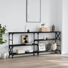 vidaXL fekete szerelt fa tálalóasztal 180 x 29 x 76,5 cm bútor