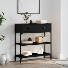vidaXL fekete szerelt fa tálalóasztal 72,5x25x75 cm bútor