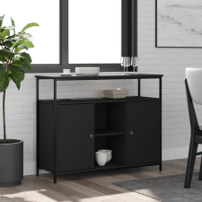 vidaXL fekete szerelt fa tálalószekrény 100 x 35 x 80 cm bútor