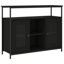 vidaXL fekete szerelt fa tálalószekrény 100 x 35 x 80 cm (835504) bútor