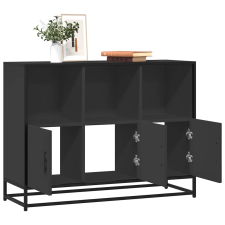 vidaXL fekete szerelt fa tálalószekrény 100x35x76 cm bútor