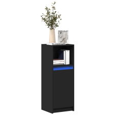 vidaXL fekete szerelt fa tálalószekrény LED-del 38 x 34 x 100 cm bútor