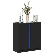 vidaXL fekete szerelt fa tálalószekrény LED-del 77 x 34 x 85 cm bútor