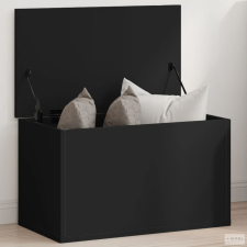 vidaXL Fekete szerelt fa tárolóláda 60 x 35 x 35 cm bútor