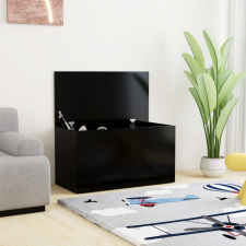 vidaXL fekete szerelt fa tárolóláda 84 x 42 x 46 cm bútor