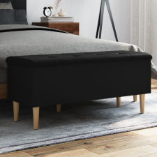 vidaXL fekete szerelt fa tárolópad 102x42x46 cm bútor