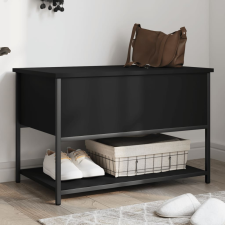 vidaXL fekete szerelt fa tárolópad 70 x 42,5 x 47 cm bútor