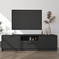 vidaXL Fekete szerelt fa TV-szekrény 140x35x40 cm bútor