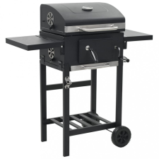 vidaXL Fekete színű faszén tüzelésű grillsütő alsó polccal grillsütő