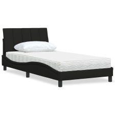vidaXL fekete szövet ágy matraccal 100x200 cm ágy és ágykellék