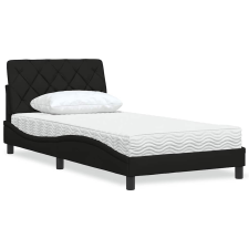 vidaXL fekete szövet ágy matraccal 100x200 cm ágy és ágykellék