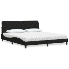 vidaXL fekete szövet ágy matraccal 180x200 cm ágy és ágykellék