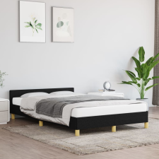 vidaXL fekete szövet ágykeret fejtámlával 120 x 200 cm ágy és ágykellék