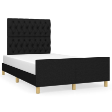 vidaXL fekete szövet ágykeret fejtámlával 120 x 200 cm (3125286) ágy és ágykellék