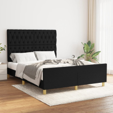 vidaXL fekete szövet ágykeret fejtámlával 140 x 190 cm ágy és ágykellék